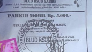 Soal karcis parkir di RSUD Nabire, ini penjelasan Bapenda