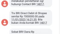 Nasabah BRI di Flores kehilangan Uang Rp 7 juta dari BRI Mobile