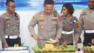 Sat Lantas Polres Nabire gelar syukuran HUT ke – 68 Lalu Lintas Bhayangkara