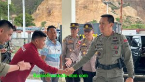 Dansat Brimob Polda Sulut kunjungi Polres Dogiyai