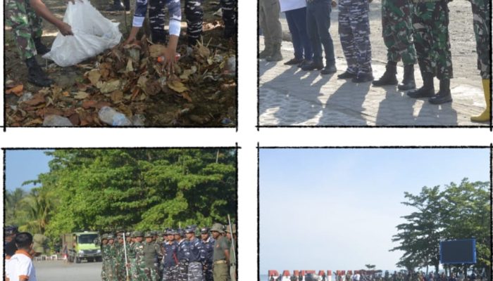 Lanal Nabire Turut Sukseskan Karya Bhakti Pembersihan Pantai Nabire