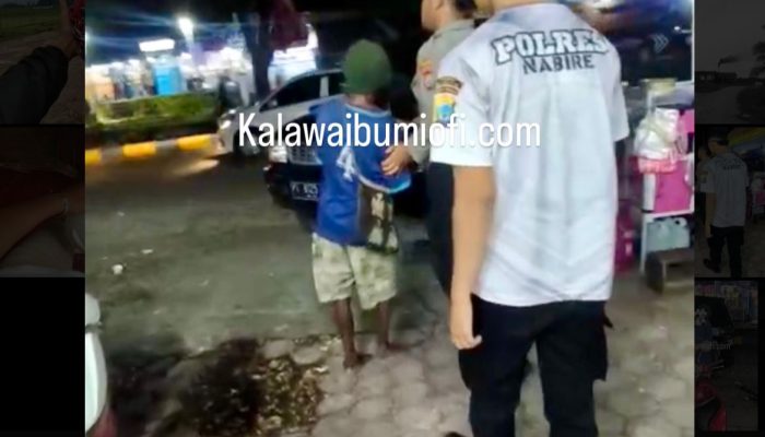 Gercep Polres Nabire Mengamankan Orang Mabuk di Depan Toko Serba 35 Oyehe