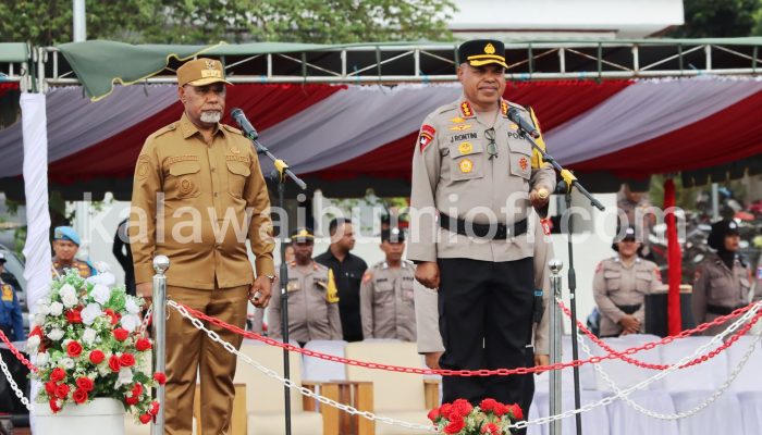 Polda dan Pemprov Papua Tengah Gelar Apel Pasukan OPS Ketupat Noken