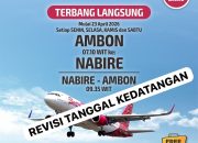 Batik Air Revisi Tanggal Terbang Perdana Rute Ambon-Nabire Menjadi 23 April 2026