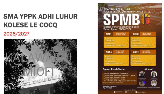 Buka Pendaftaran Siswa Baru TA 2026/2027, Ini Syarat Daftar di SMA YPPK Adhi Luhur Nabire