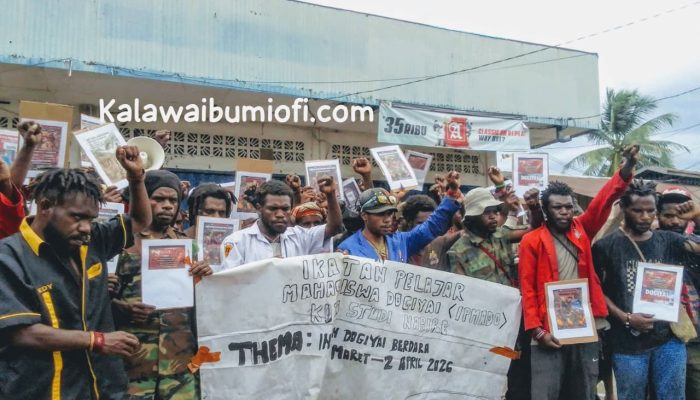 IPMADO Nabire Demo di Pasar Karang : Desak Transparansi Kasus Dogiyai, Ancam Tutup Polres