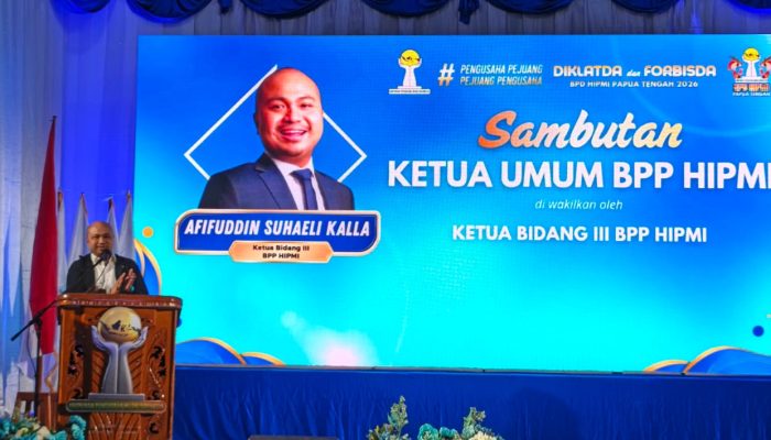 Afifuddin S. Kalla, Ketua Bidang III BPP HIPMI Resmi Buka Diklatda dan Forbisda BPD HIPMI Papua Tengah 2026