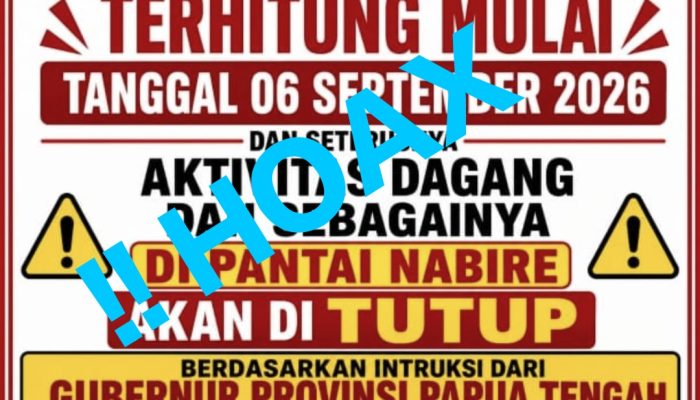 Beredar Larangan Berdagang di Pantai Nabire, Jubir Gubernur: Itu Berita Bohong